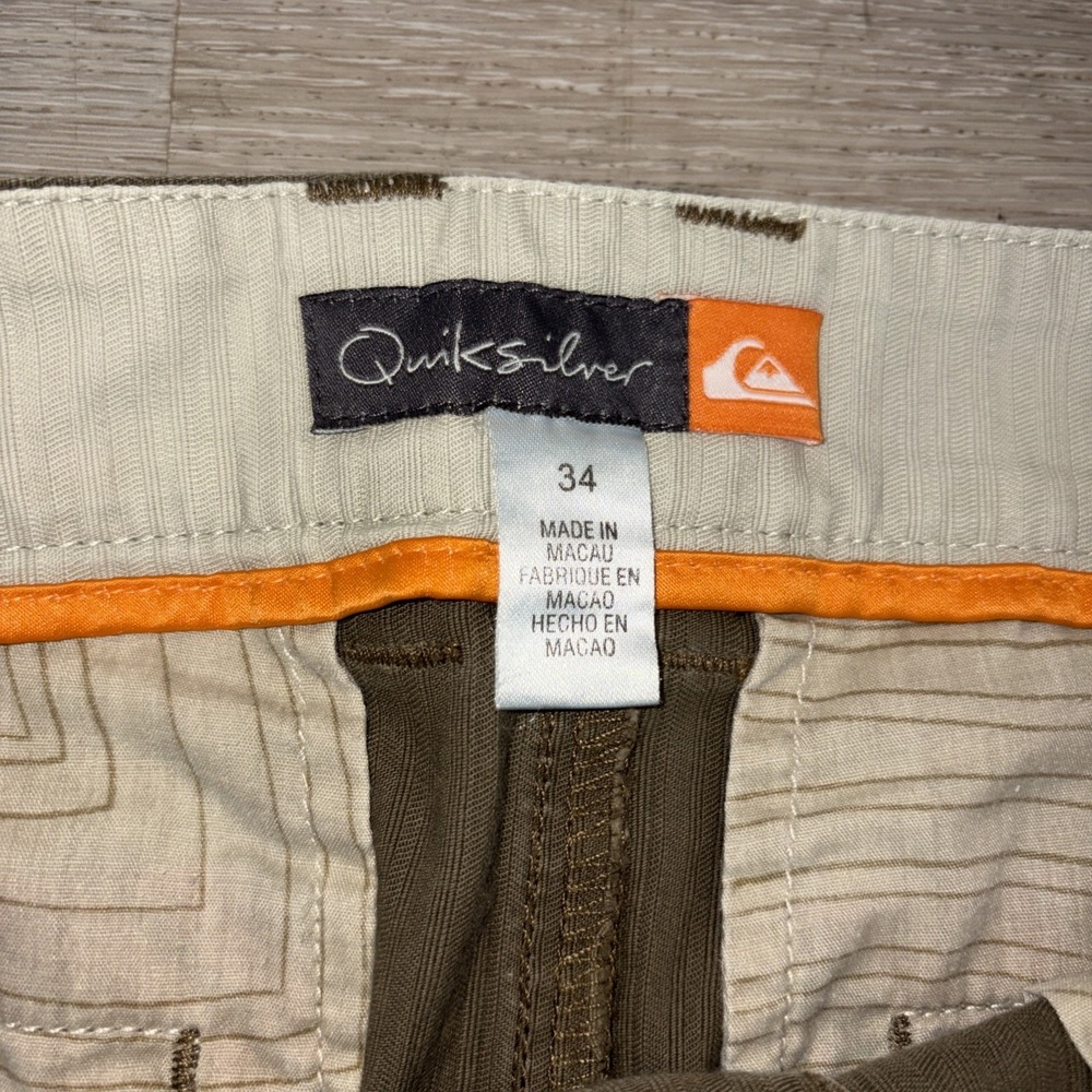 Quiksilver Casual Shorts Men's Size 34 X 21 Army Green Surf Skate Skateboard - Picture 10 of 11
